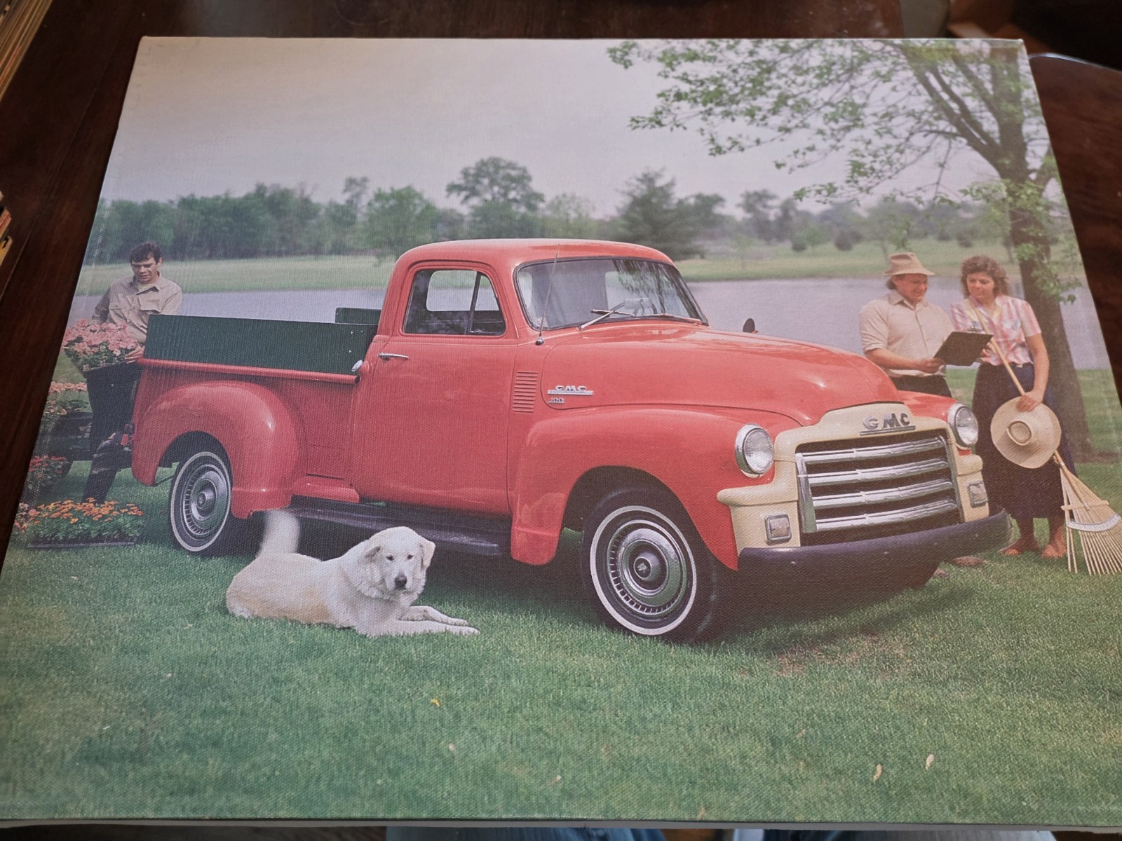 Vintage: General Motor Truck (GMC) 16x20 Canvas Photos (1 Each Green and Pumkin)
