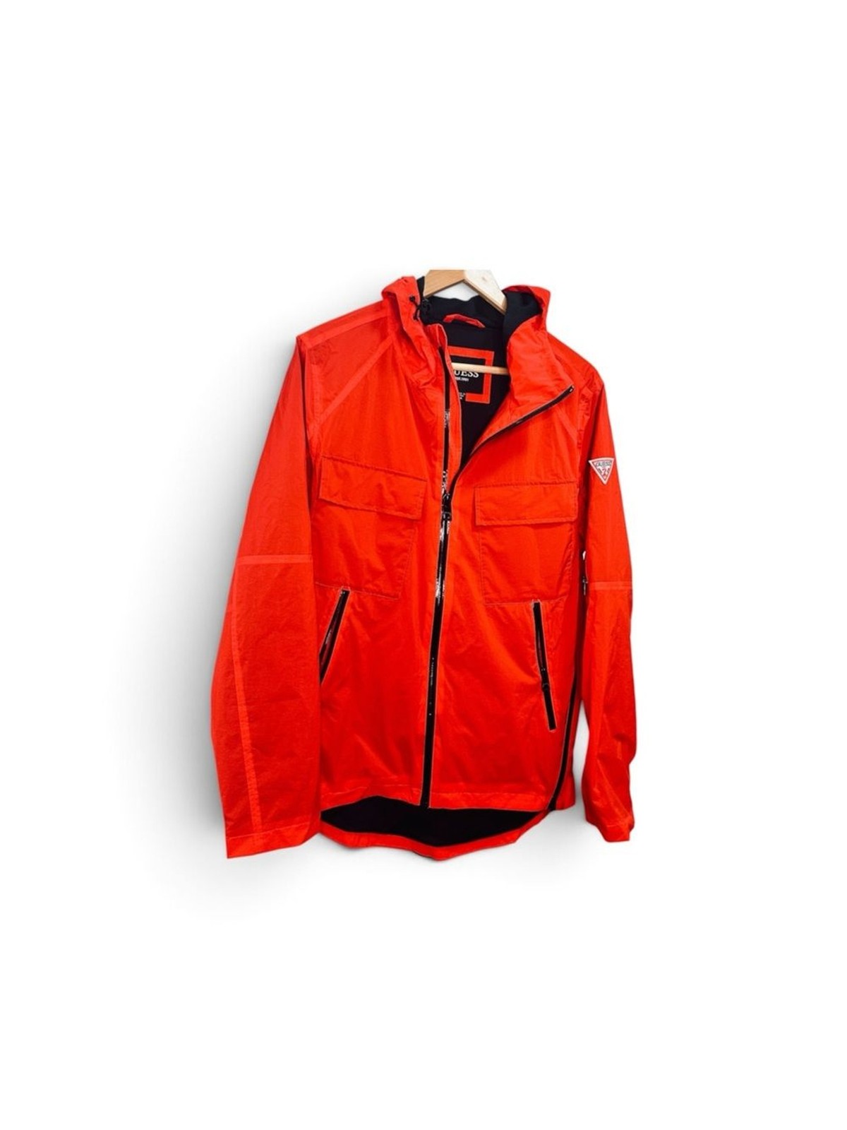 Guess Men’s/Unisex Red Lightweight Hooded Jacket Size Medium NWT. Guess Men’s/Unisex Red Lightweight Hooded Jacket Size Medium NWT.