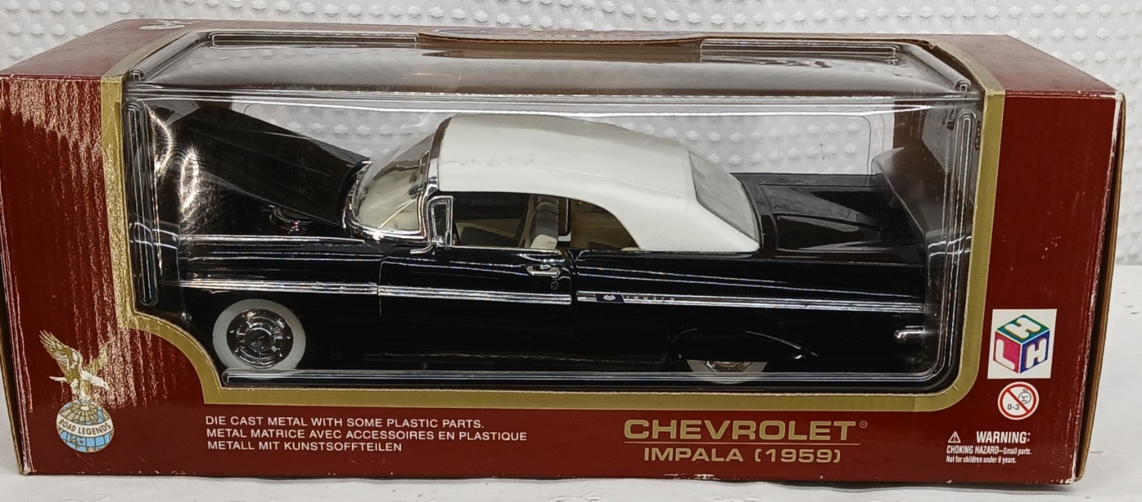 NOS ROAD LEGENDS 1:18 SCALE DIECAST 1959 CHEVROLET IMPALA CONVERTIBLE IN BOX