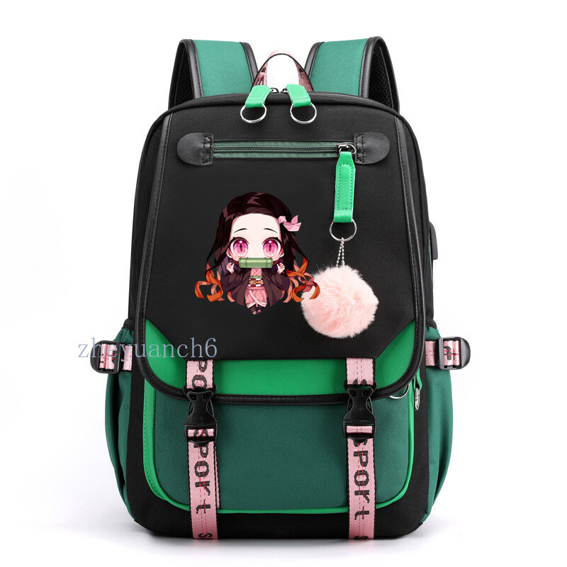 Anime Kamado Nezuko Backpack Kawaii Cartoon School Bag Large Capacity Student Anime Kamado Nezuko Backpack Kawaii Cartoon School Bag Large Capacity Student