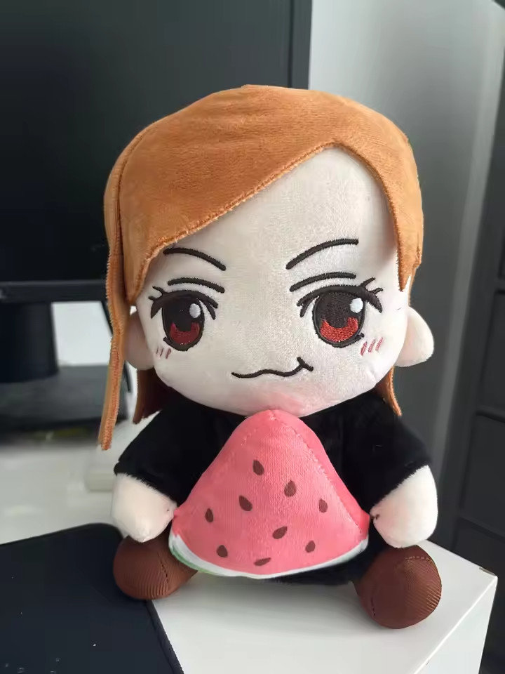 Anime Sorcerer Girl Orange Hair Watermelon Plushie Cute Stuffed Doll Toy Gift