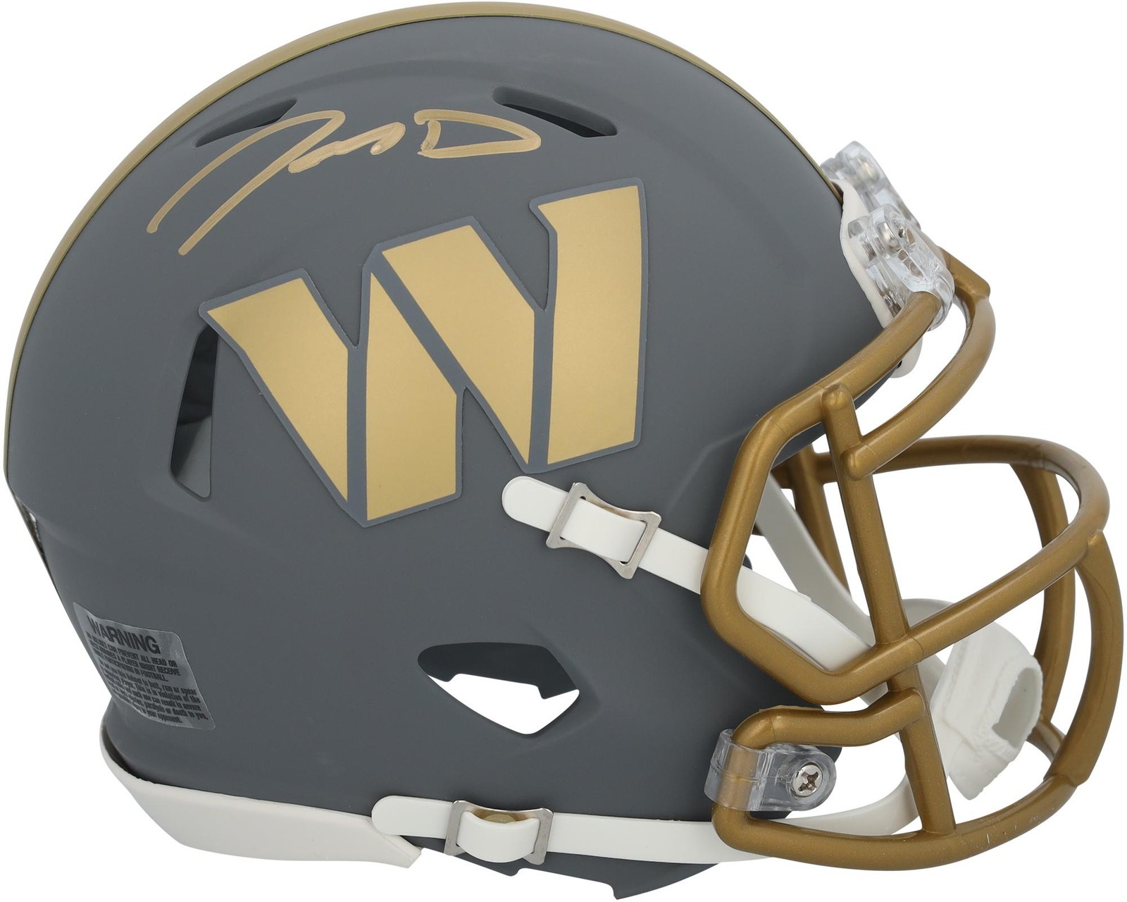 Jayden Daniels Washington Commanders Signed Riddell 2024 Slate Speed Mini Helmet
