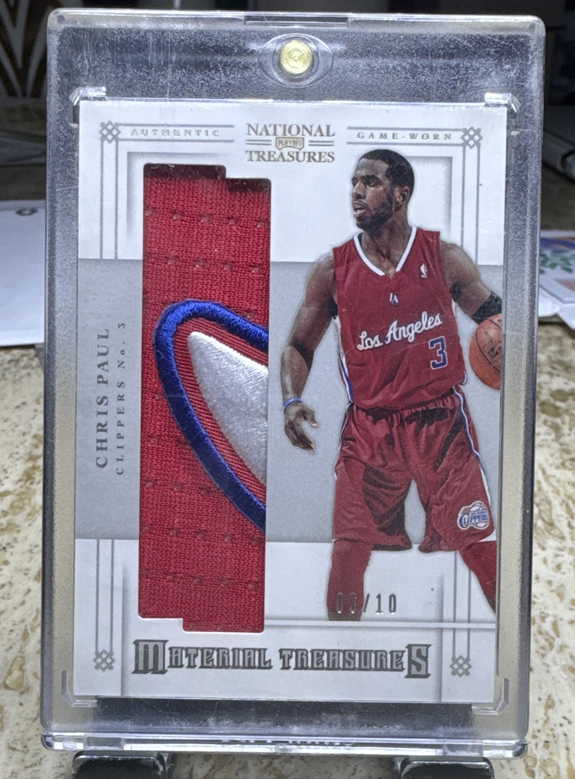 2012-13 Panini National Treasures Material Treasures Chris Paul Prime Patch 6/10 2012-13 Panini National Treasures Material Treasures Chris Paul Prime Patch 6/10