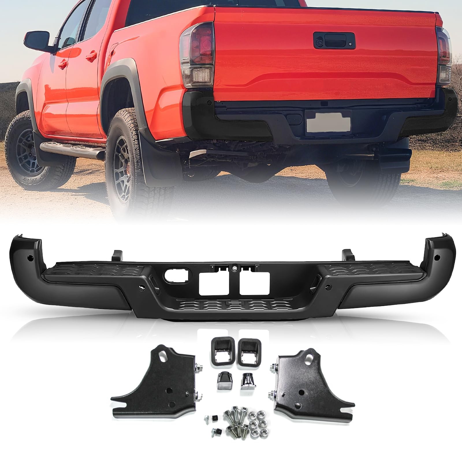 Rear Bumper For 2016-2023 Toyota Tacoma 3rd Gen