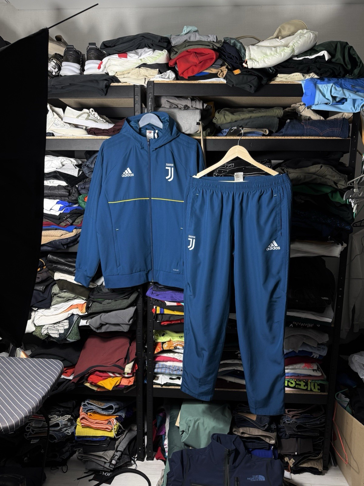 Adidas Juventus ClimaCool Tracksuit Set Jacket Pants Blue Soccer Football Size L
