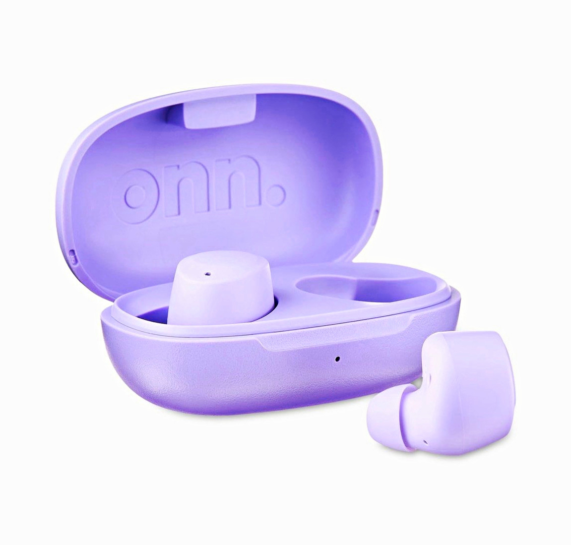 onn. Groove Bluetooth Wireless Earbuds w/ Charging Case IPX5 Touch Purple