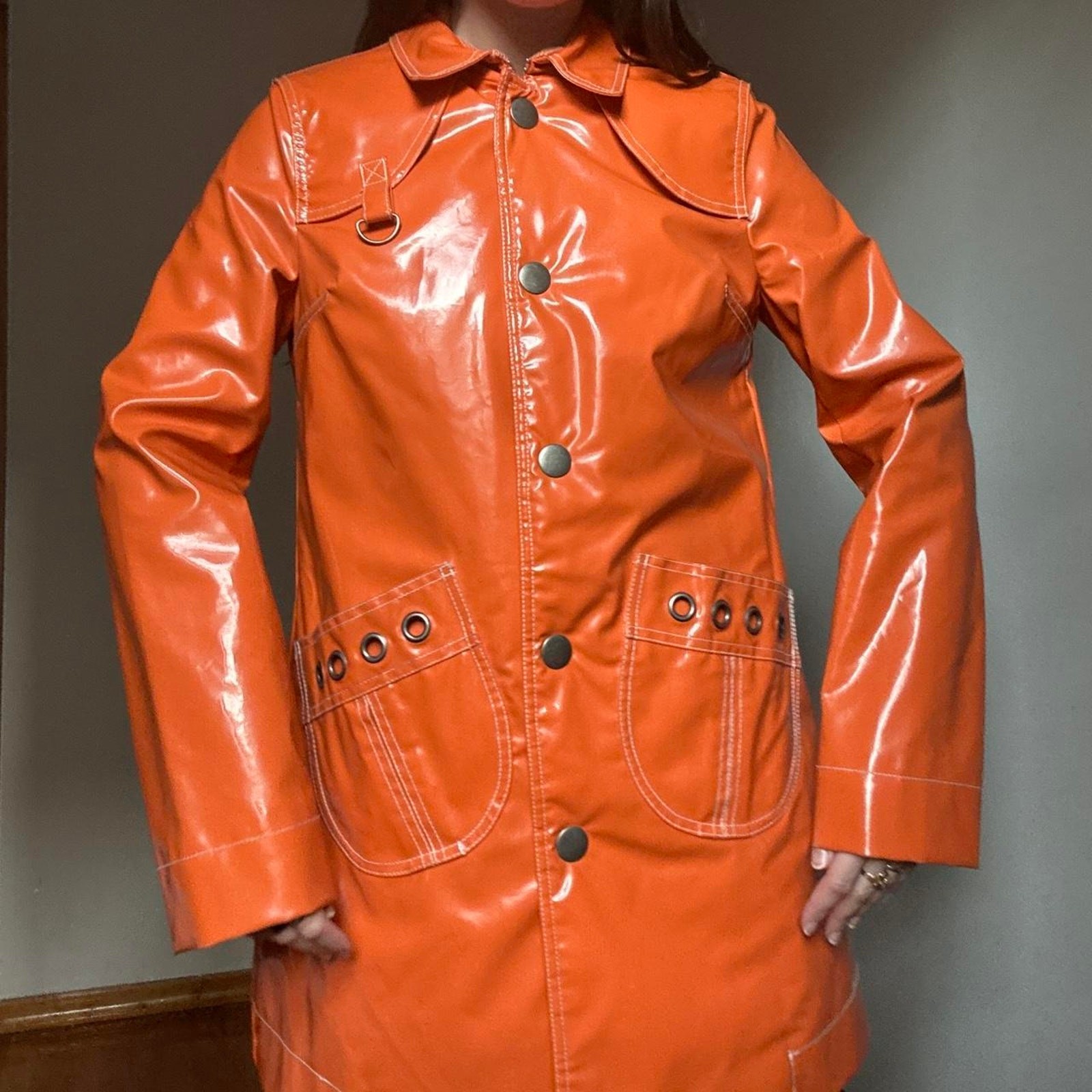 Vintage Marc Jacobs Orange Vinyl Raincoat