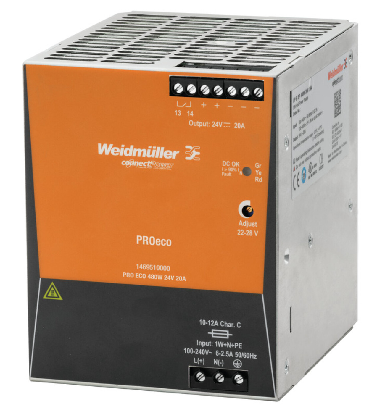 1pcs Weidmuller Switching Power Supply  PRO ECO 480W 48V 10A 1469610000