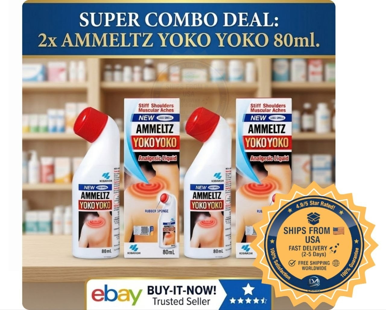 2x Kobayashi Ammeltz Yoko Yoko Analgesic Liquid 80ml Pain Relief Combo Deal 2x Kobayashi Ammeltz Yoko Yoko Analgesic Liquid 80ml Pain Relief Combo Deal