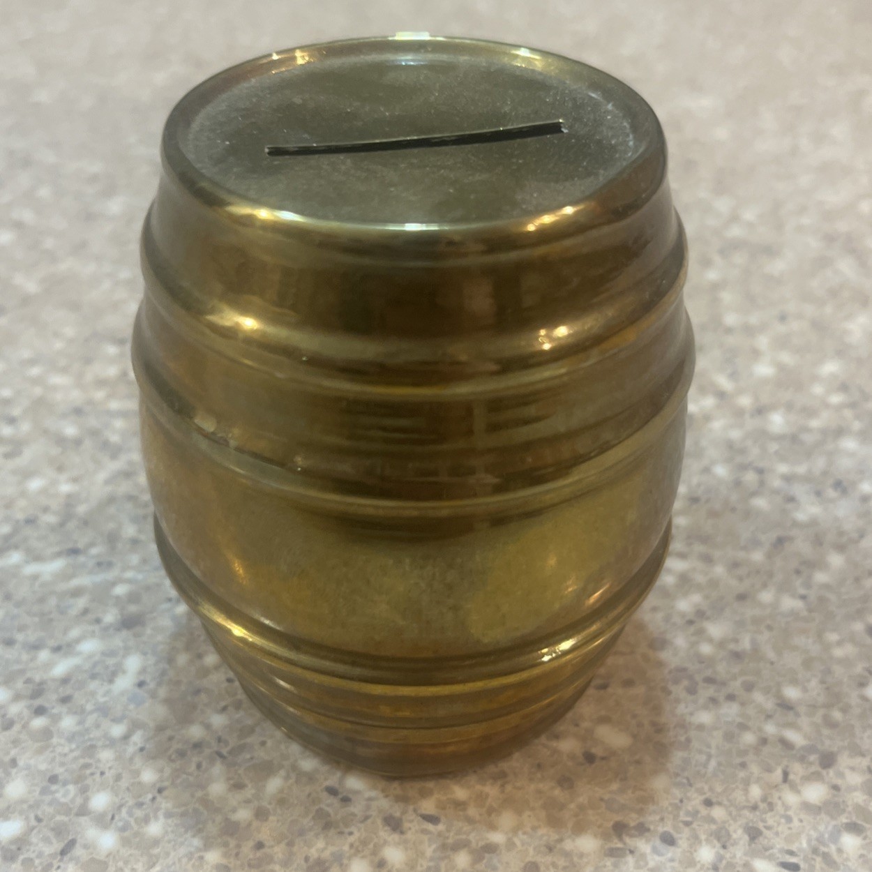 Vintage solid brass barrel Coin Bank Vintage solid brass barrel Coin Bank