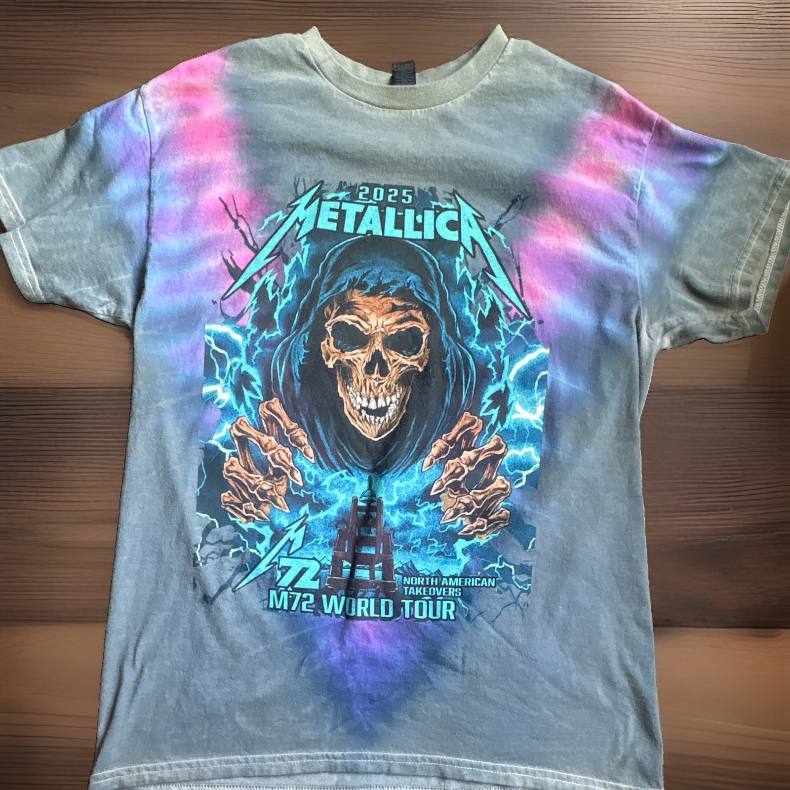 Metallica M72 World Tour 2025 Tie-Dye Heavy Cotton T-Shirt Size M