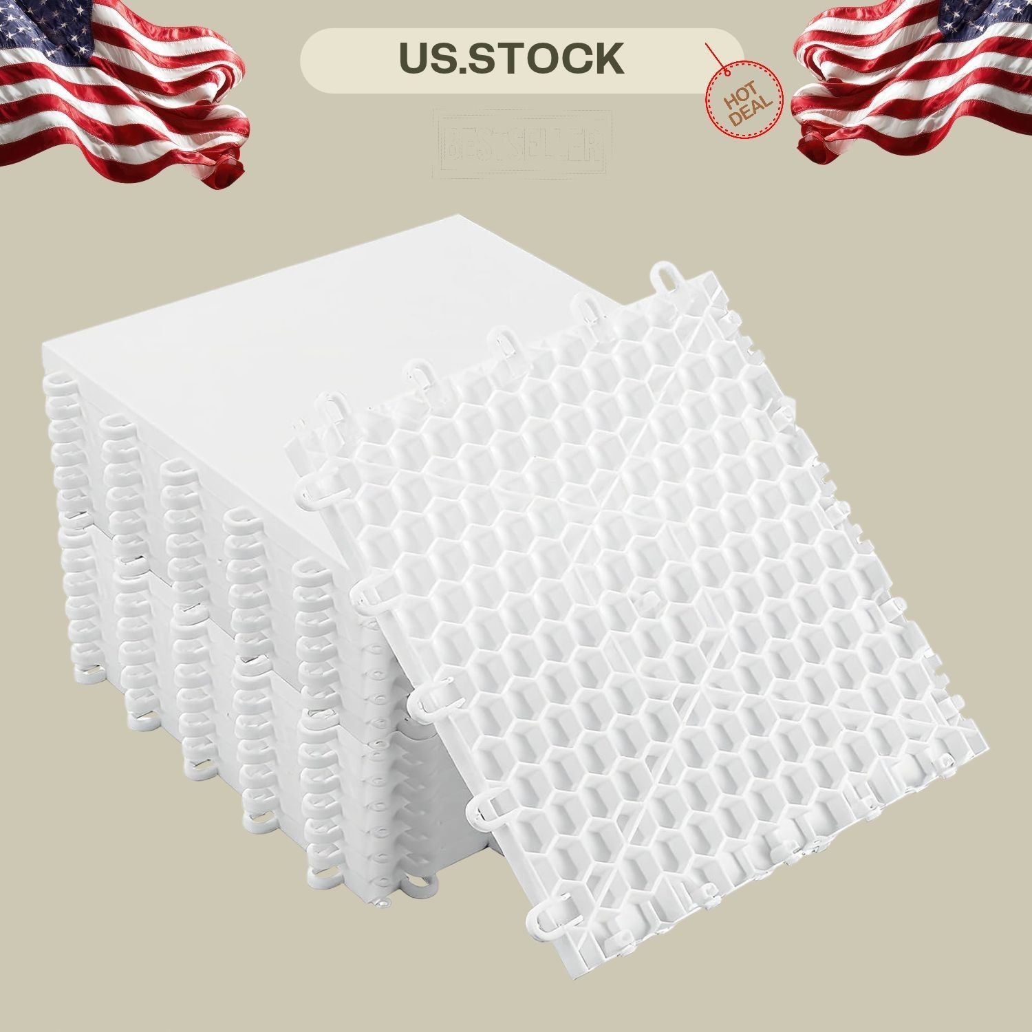 15-Piece Interlocking Synthetic Ice Tiles for Hockey Shooting Training