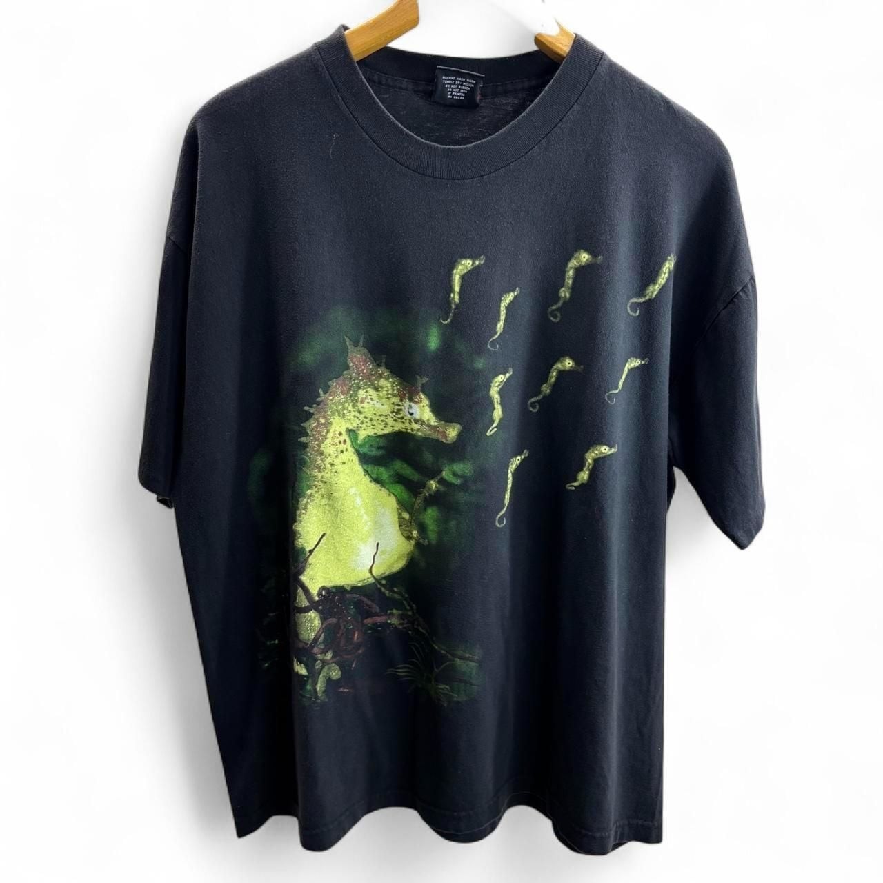 Giant Nirvana Seahorse Grail T-Shirt Size XL 1993 Vintage Black