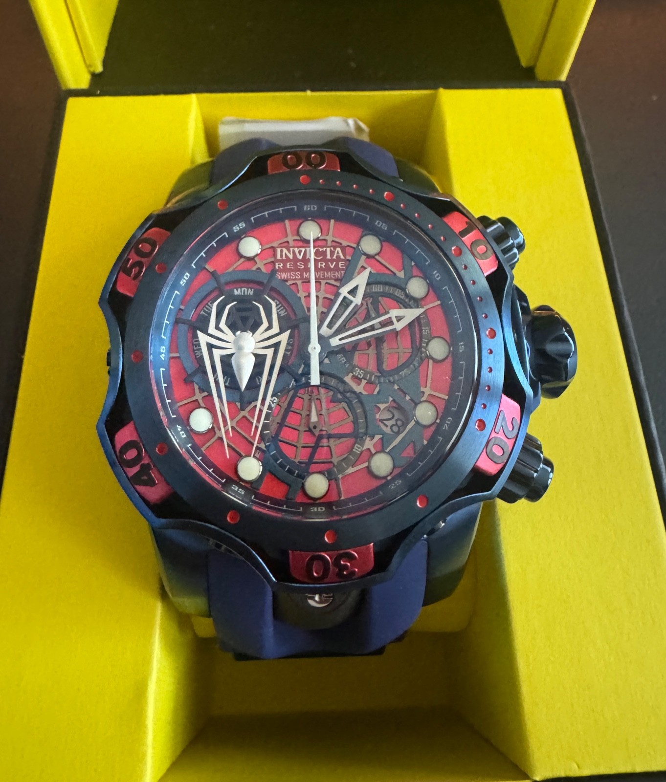Invicta Reserve Venom Marvel Spider-Man 50715 53.7mm Chrono NEW