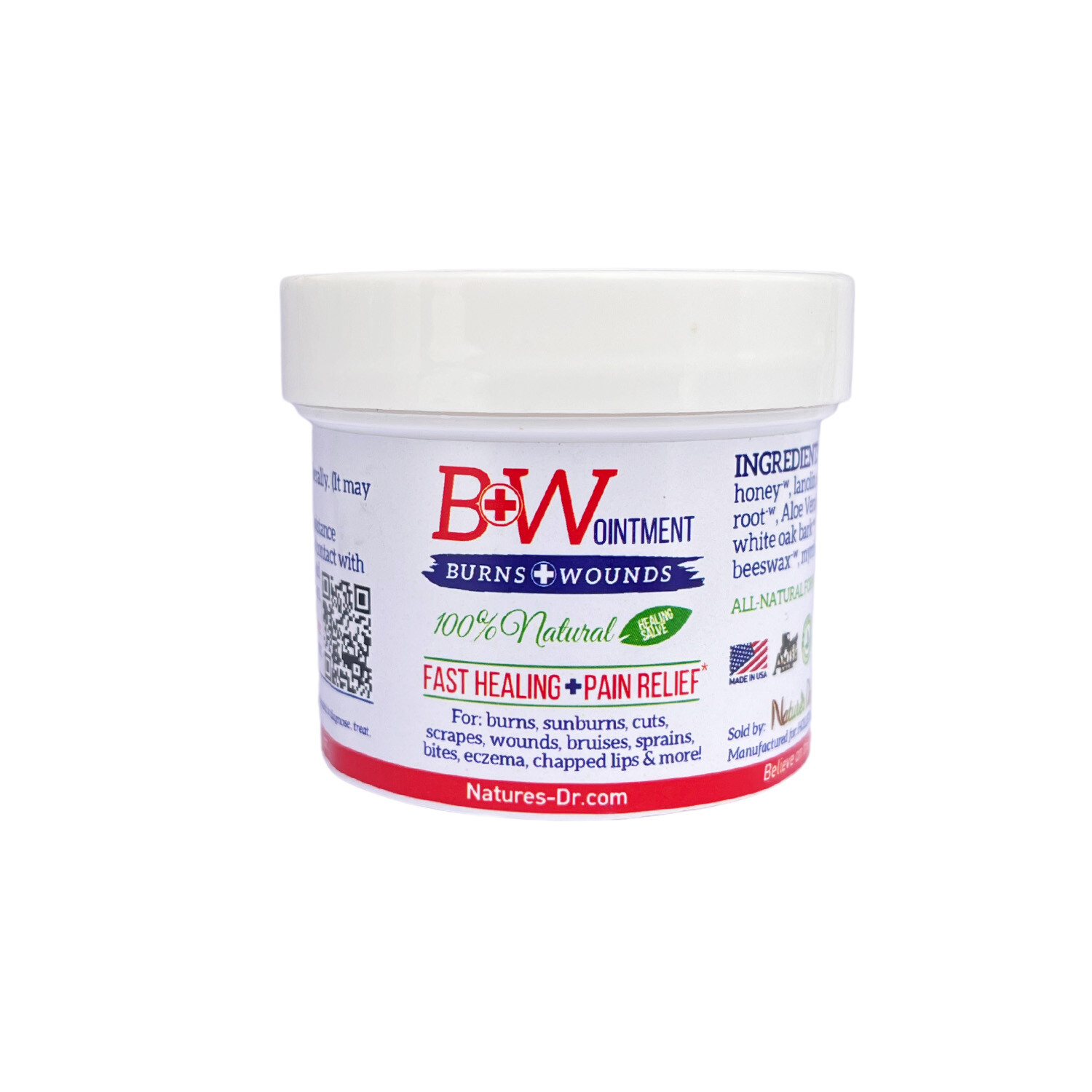 B&W Ointment - Burn and Wound Ointment - Amish made Burn Salve - 100% Natural