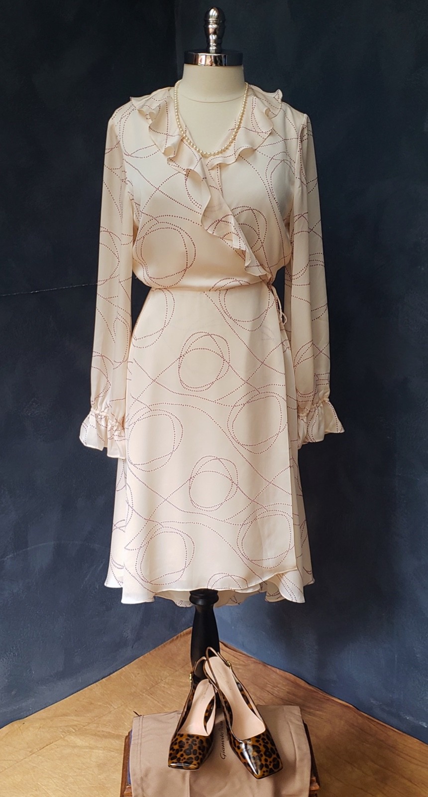 Joie Ivory Wrap Front Ruffle Dress XL NWTs