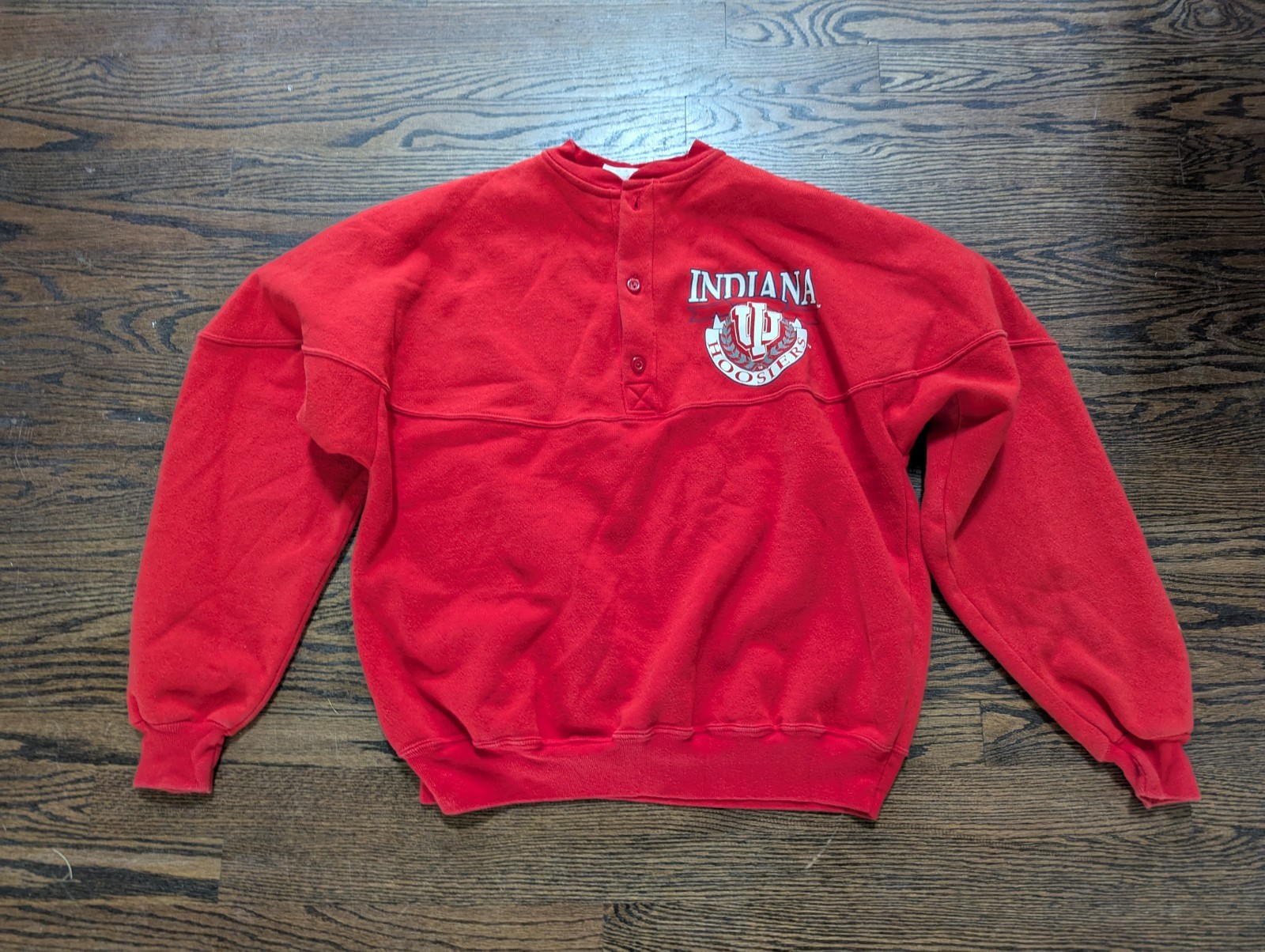 Vintage Dodger Indiana Hoosiers Stitched NCAA Crewneck Sweatshirt Red Size (XL)