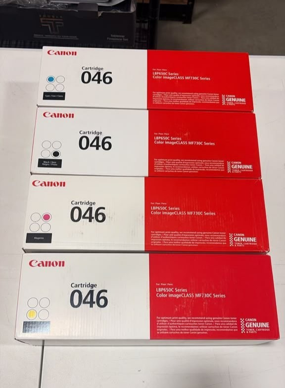 Canon 046 Toner Set BK C M Y Genuine (4 Pack)