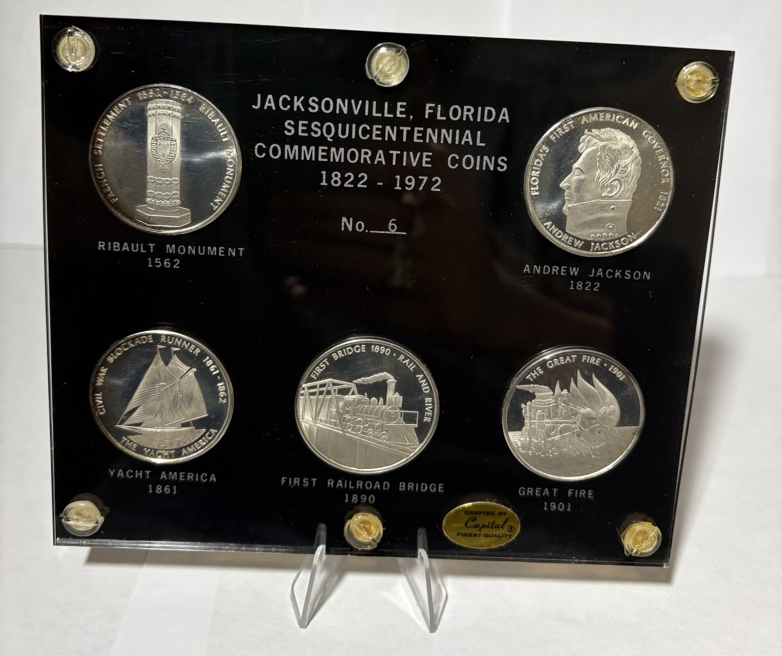 1972 Jacksonville FL Sesquicentennial 5-Medal Comm.STERLING SILVER Set No. 6