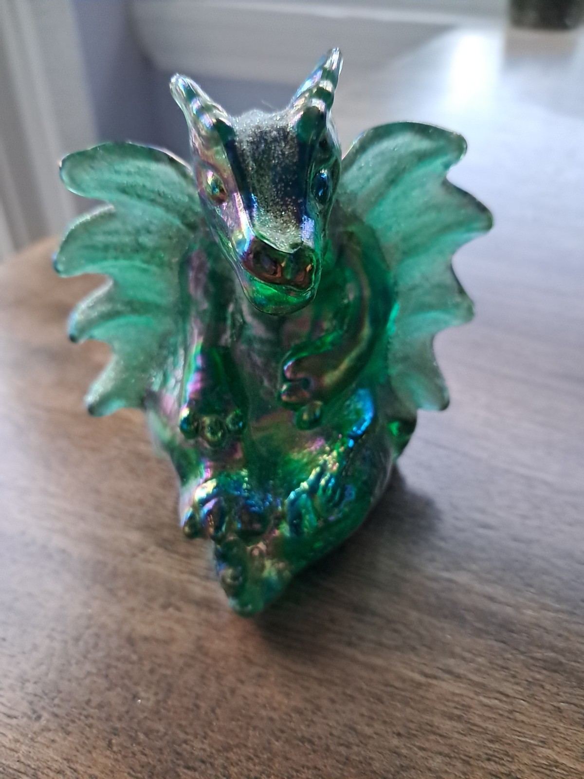 Fenton Dragon  Emerald Green Signed  302 Beautiful Colors