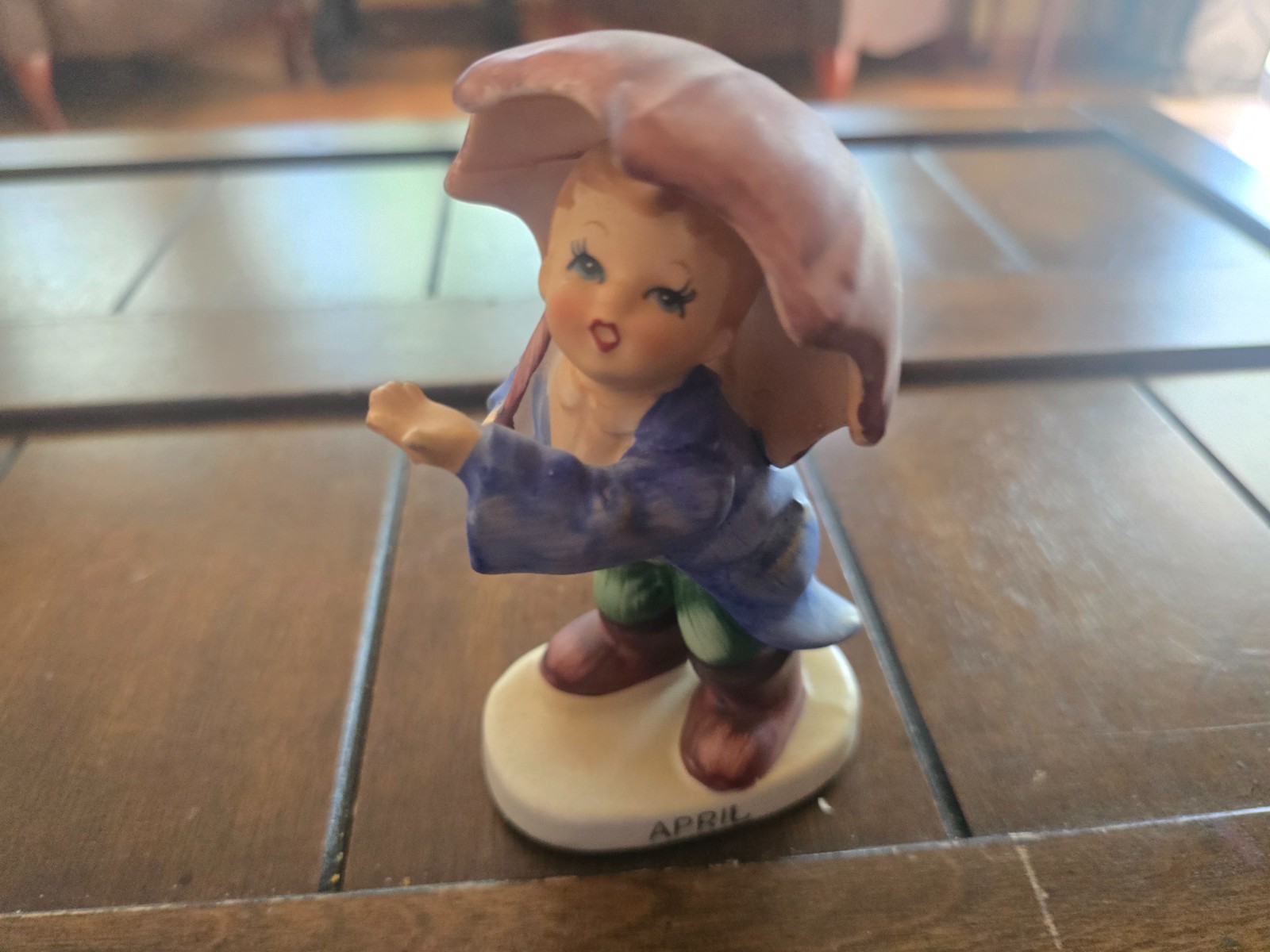 Vintage Lefton Sticker #2300 April Birthday Boy Of The Month Umbrella Figurine Vintage Lefton Sticker #2300 April Birthday Boy Of The Month Umbrella Figurine