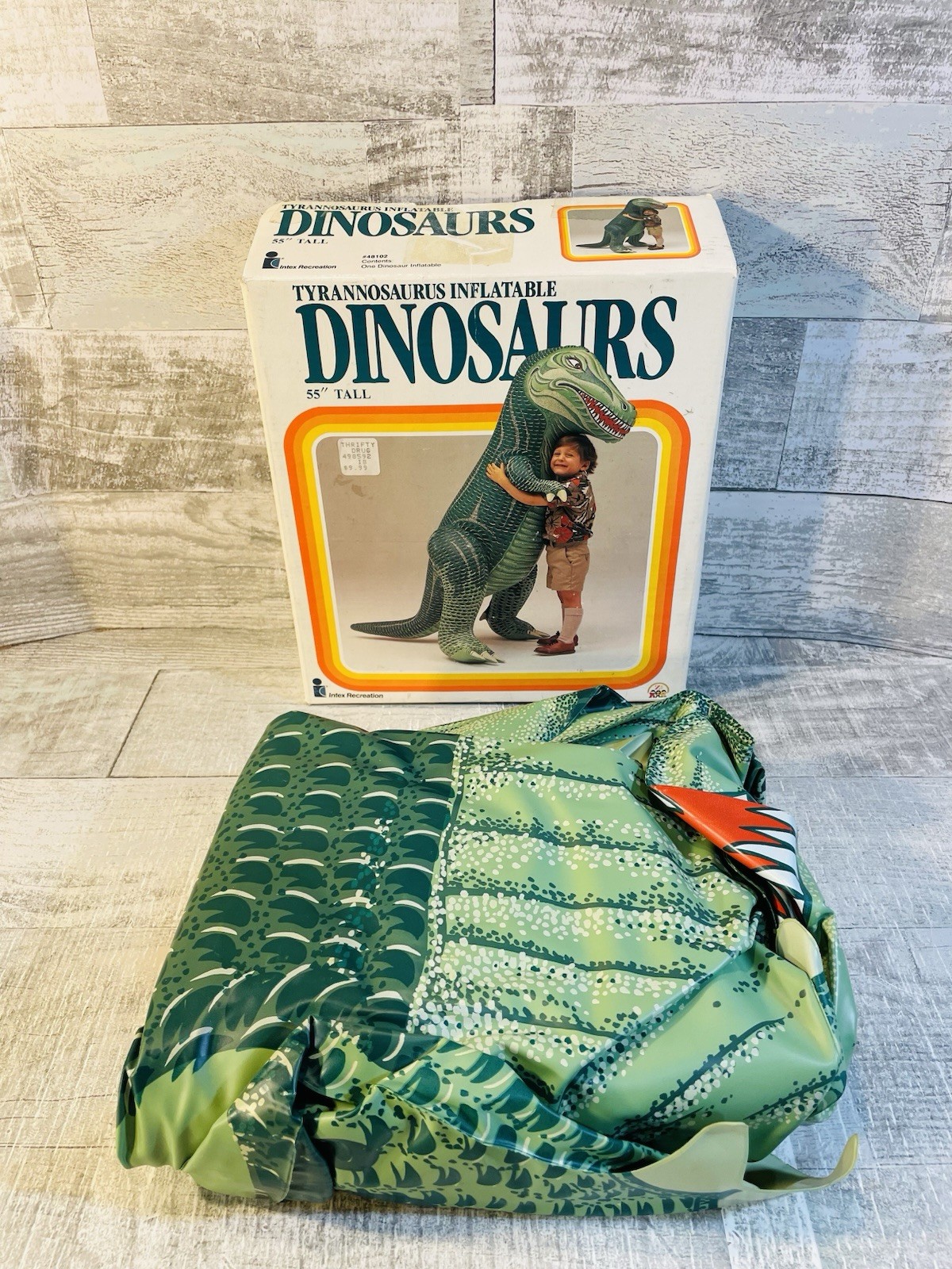 Vintage 1987 Intex Tyrannosaurus Inflatable Dinosaur 55” Tall 48102 NEW Unused Vintage 1987 Intex Tyrannosaurus Inflatable Dinosaur 55” Tall 48102 NEW Unused