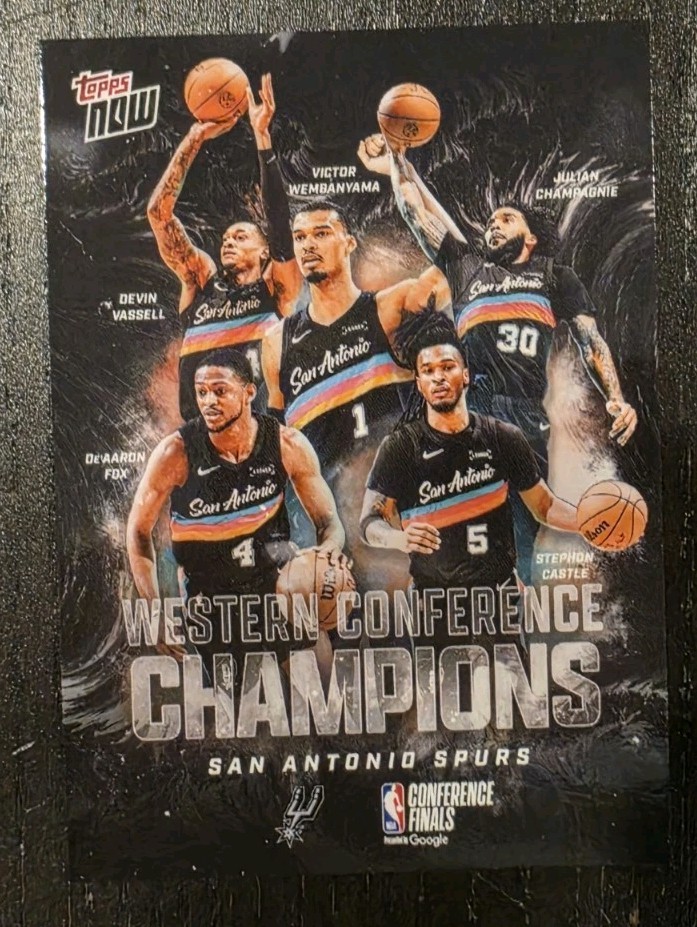 San Antonio Spurs 2025-26 NBA Topps Now #WCSA Western Conf Champions