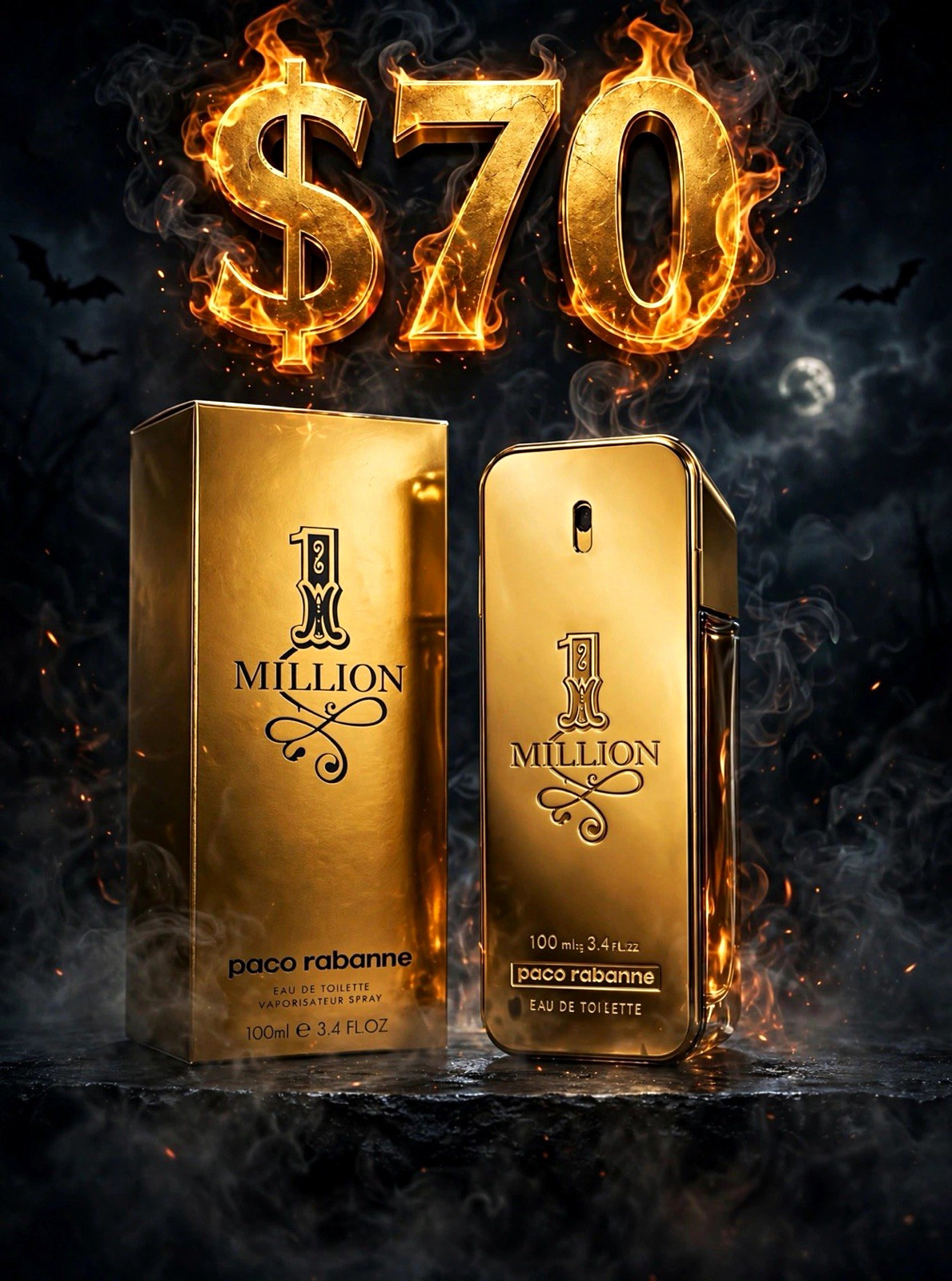Paco Rabanne 1 Million Eau de Toilette Spray 3.4 fl oz Regular Size Paco Rabanne 1 Million Eau de Toilette Spray 3.4 fl oz Regular Size