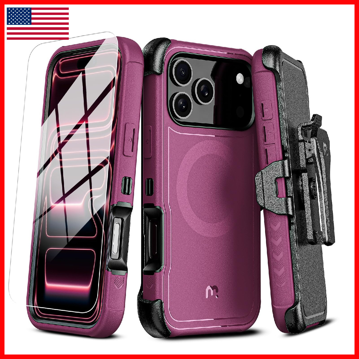 M Mybat Pro For Iphone 17 Pro Max Case Belt Clip Holster Maverick Series 17 Pro