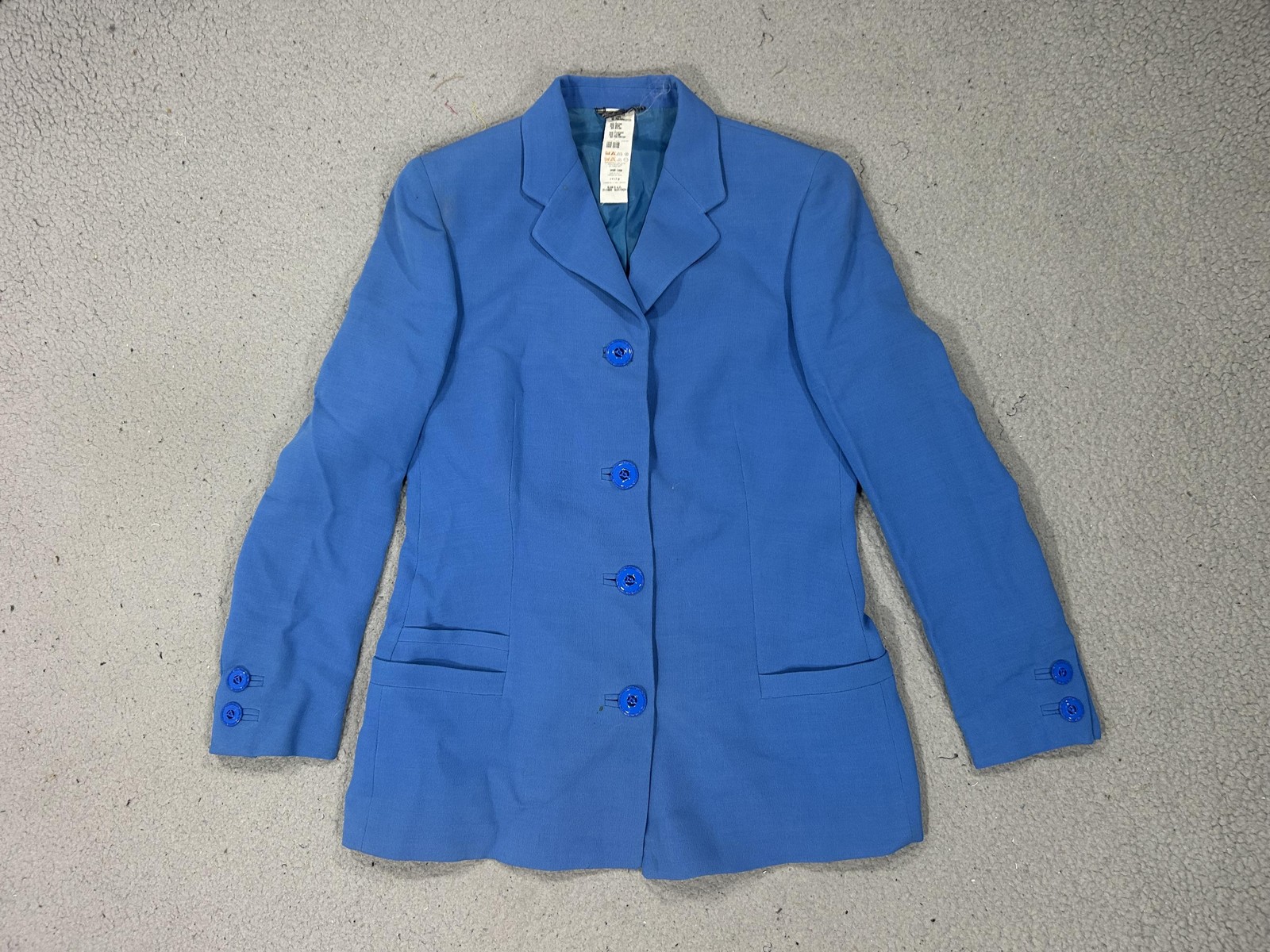 Vintage Gianni Versace Couture Blazer Womens 40 Blue Wool Designer Lined Italy