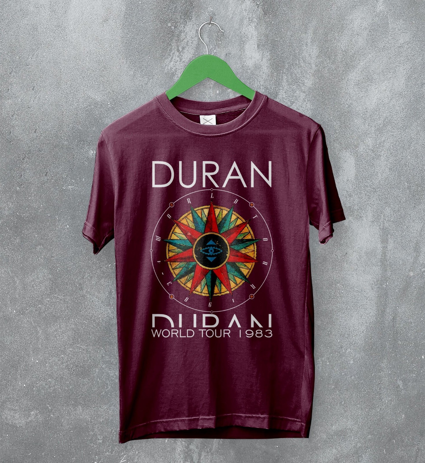 VTG 1983 Duran Duran Band World Tour Maroon S to 5XL Concert Shirt EM377