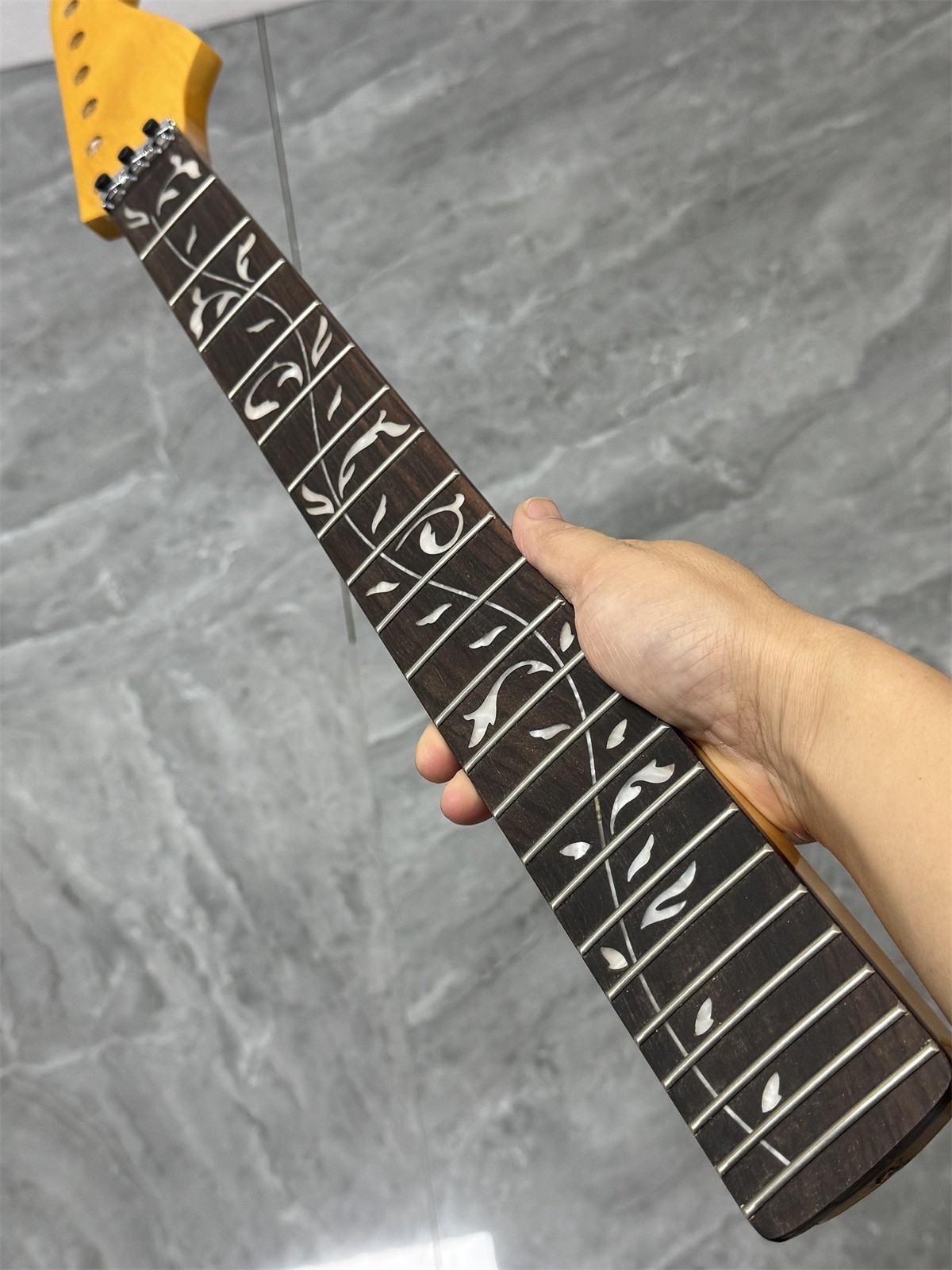 Yellow Tree of Life inlay 22Frets Maple Electric guitar Neck Part Floyd nut
