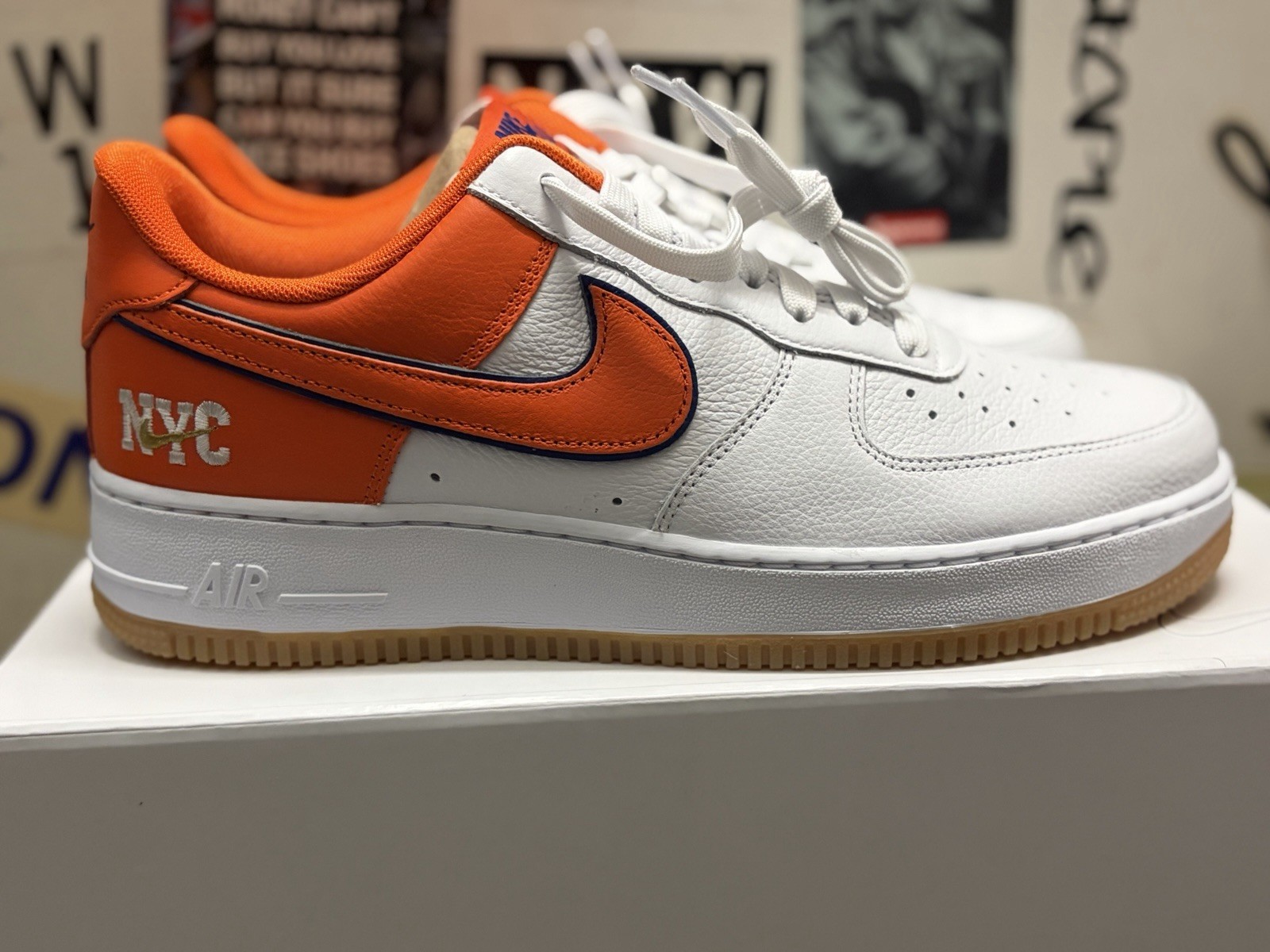 NIKE AIR FORCE 1 ONE Knicks NYC ID NIKE BY YOU  SZ 9.5