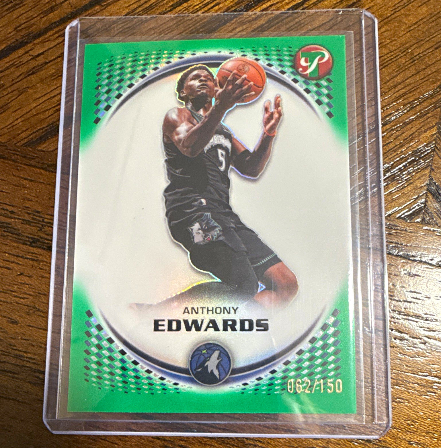 Topps 2025-26 Pristine Anthony Edwards Timberwolves #52 Serial Numbered 62/150