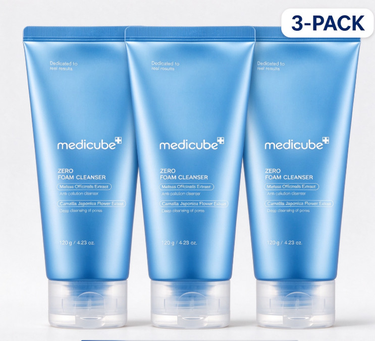 3pc Medicube Zero Foam Cleanser (120g)  - Authentic & Trusted U.S. Seller
