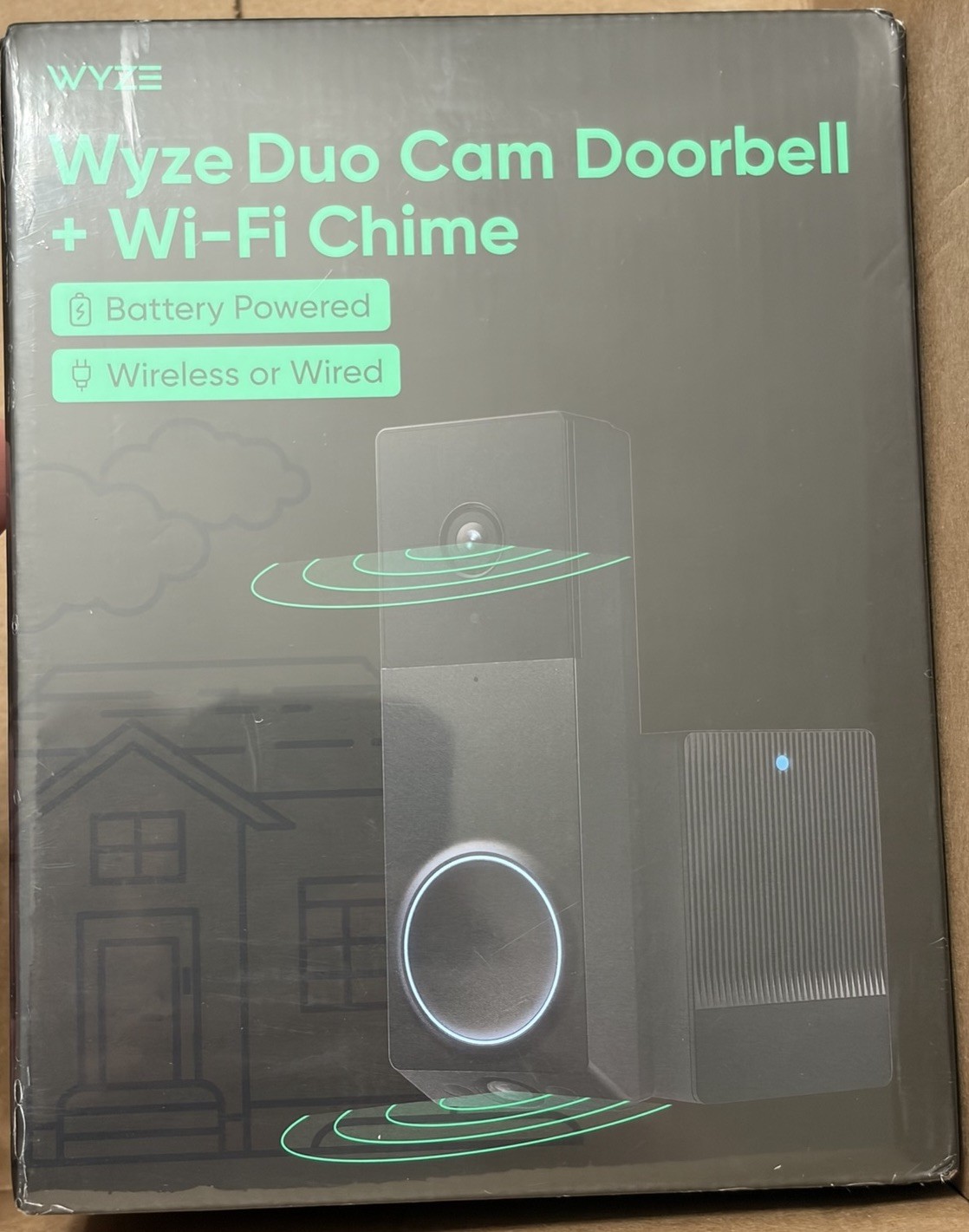 Wyze Wireless Duo Cam Doorbell, Battery,  2 Cameras, 2-Way Audio, Night Vision