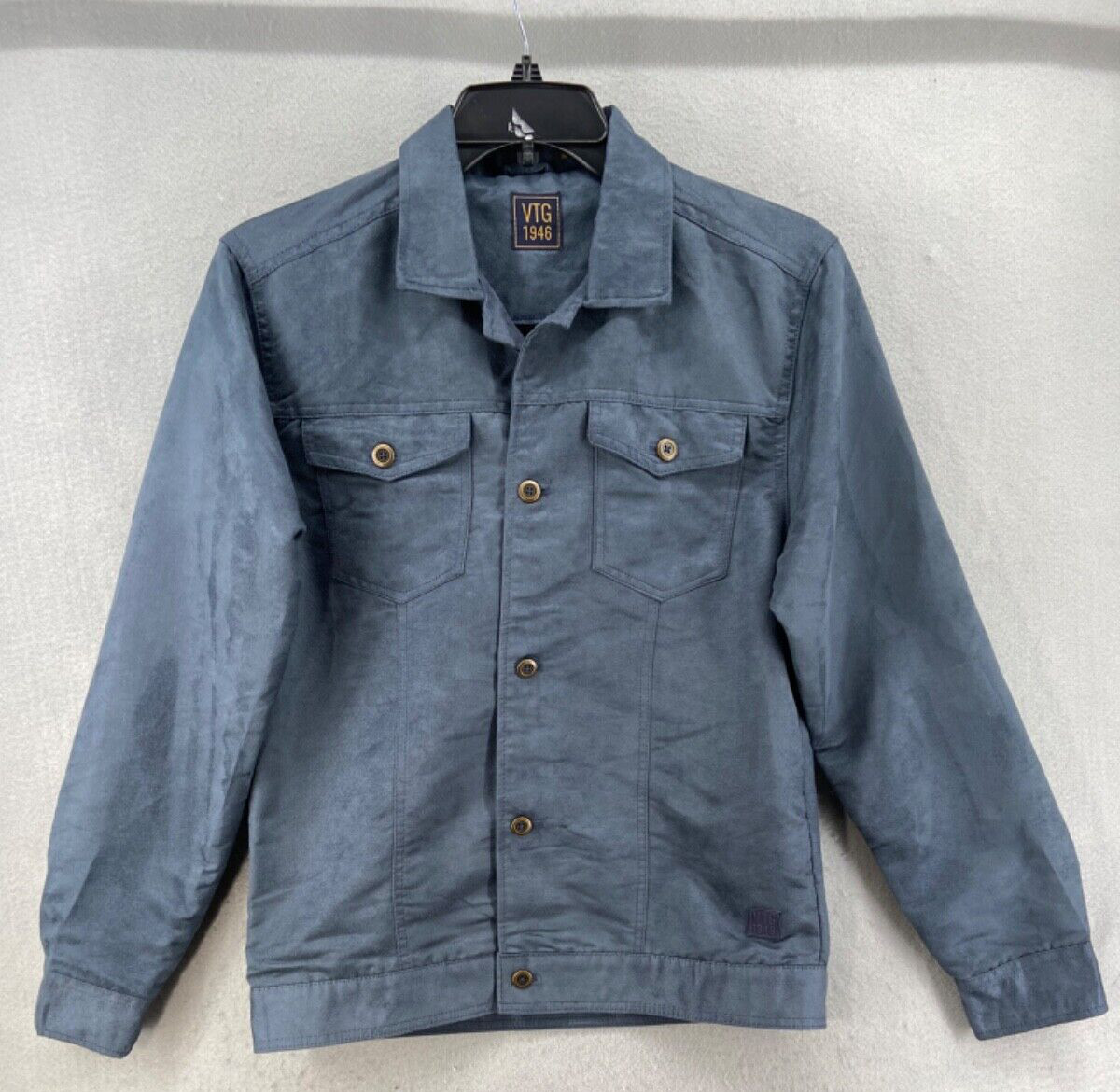 VTG 1946 Jacket Mens Medium Flannel Lined Casual Blue Outdoors Lightweight
