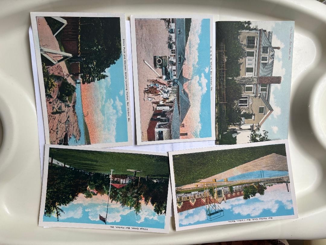 Set Of 5 Vintage Postcards  Scenes Bar Harbor Maine