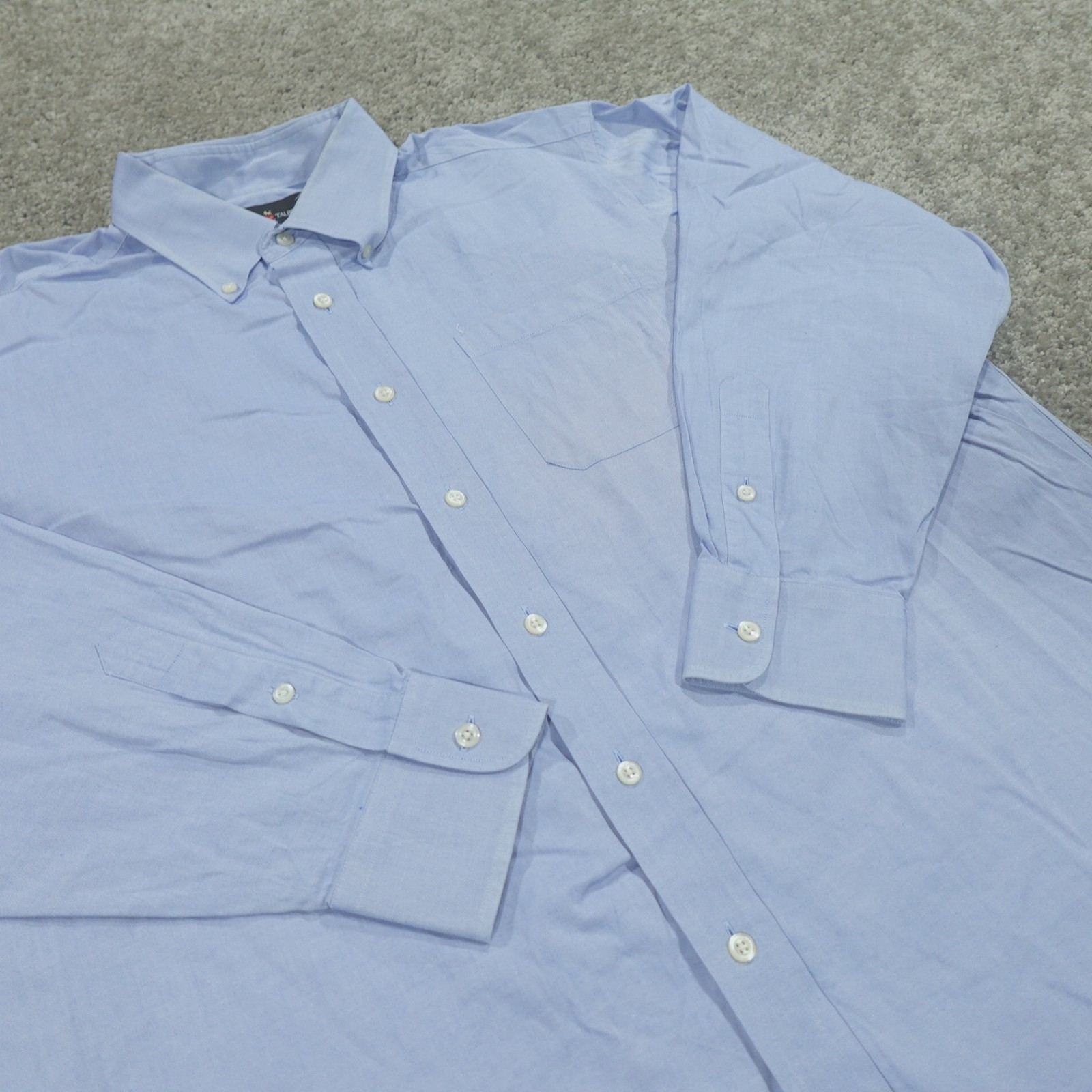 Robert Talbot Dress Shirt Mens 17.5 35 Button Down Regular Fit Blue