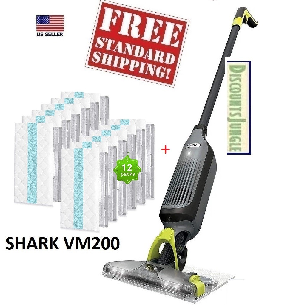 Shark VACMOP VM200 Cordless Hard Floor Vacuum Mop + 12 Pads & 12oz Cleaner VM252 Shark VACMOP VM200 Cordless Hard Floor Vacuum Mop + 12 Pads & 12oz Cleaner VM252