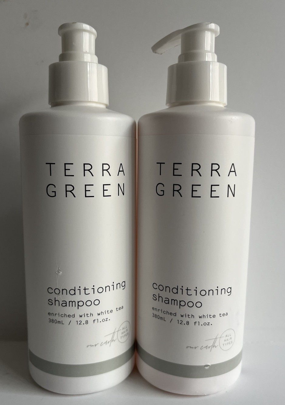 2 Bottles Terra Green White Tea Conditioning SHAMPOO 12.8oz - Wyndham Hotels NEW