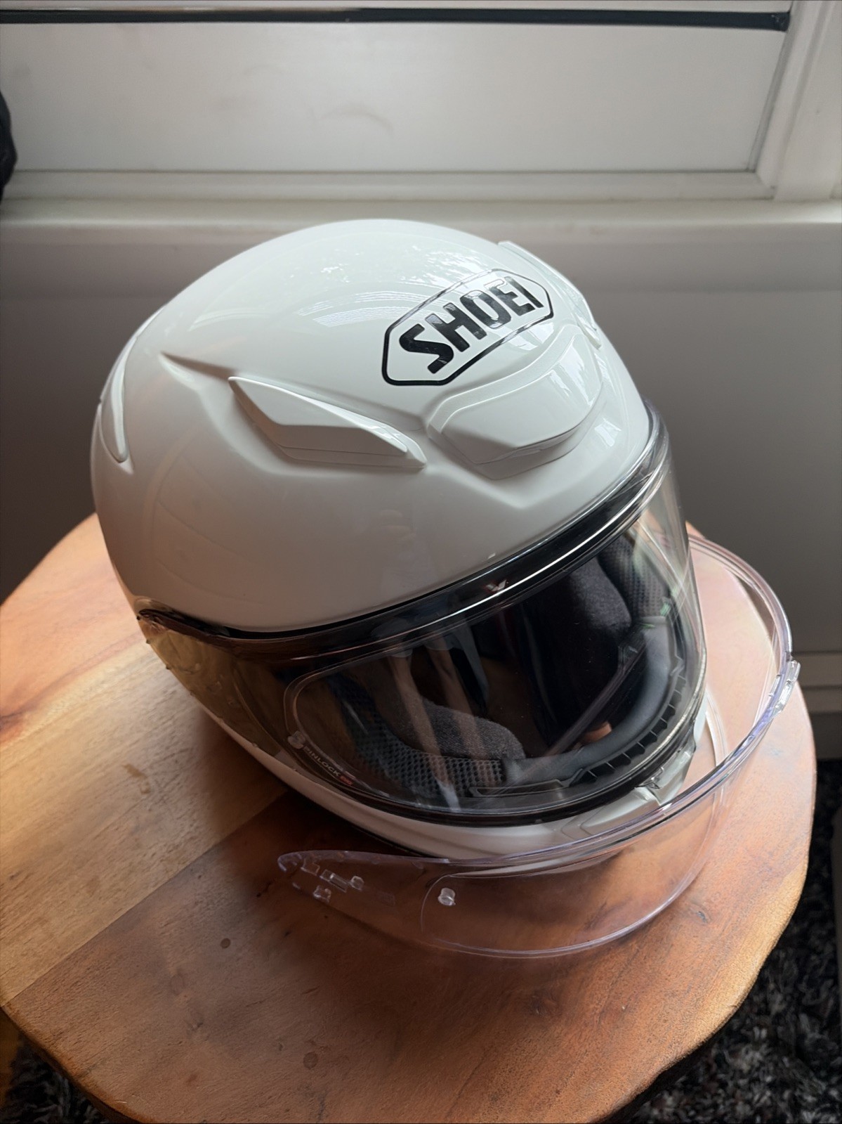 Shoei Rf-1400 Motorcycle Helmet Full Face Tinted  And Clear Visor White medium M