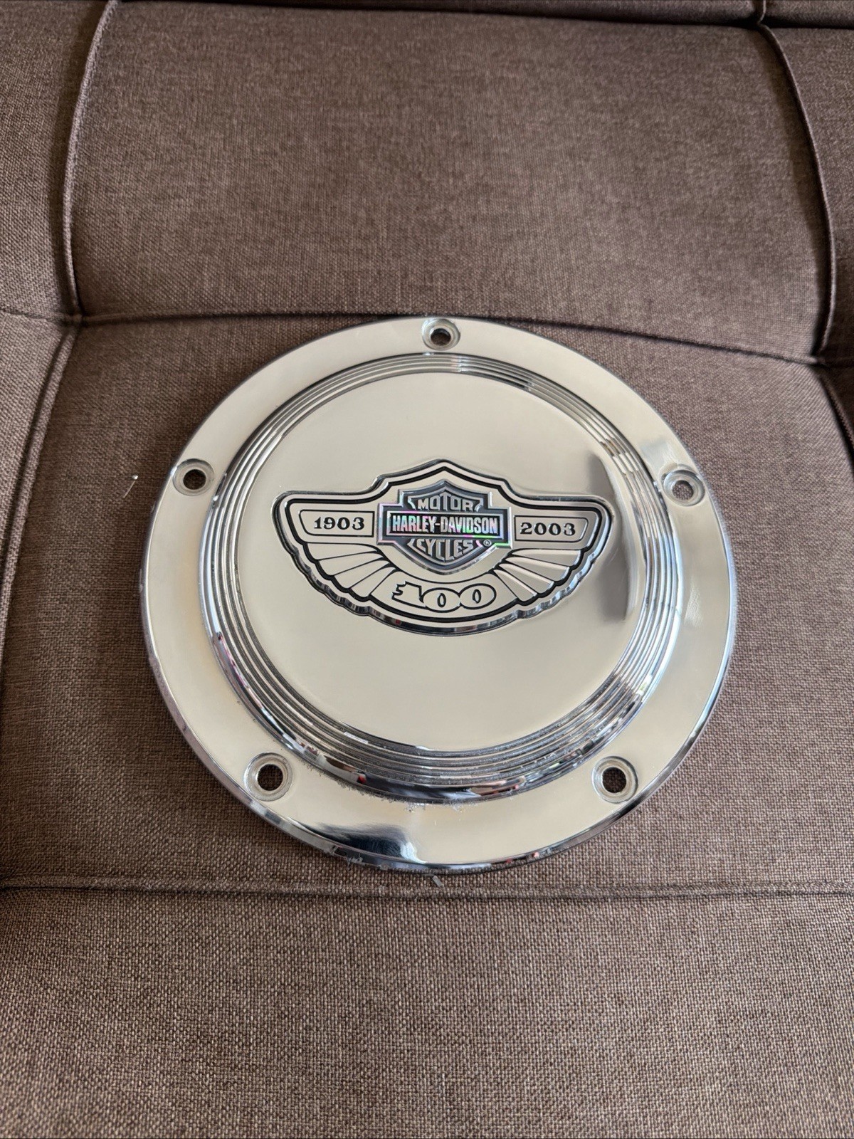 💥Harley-Davidson 2003 Genuine Chrome 100th Anniversary Derby Cover 25001-03🇺🇸