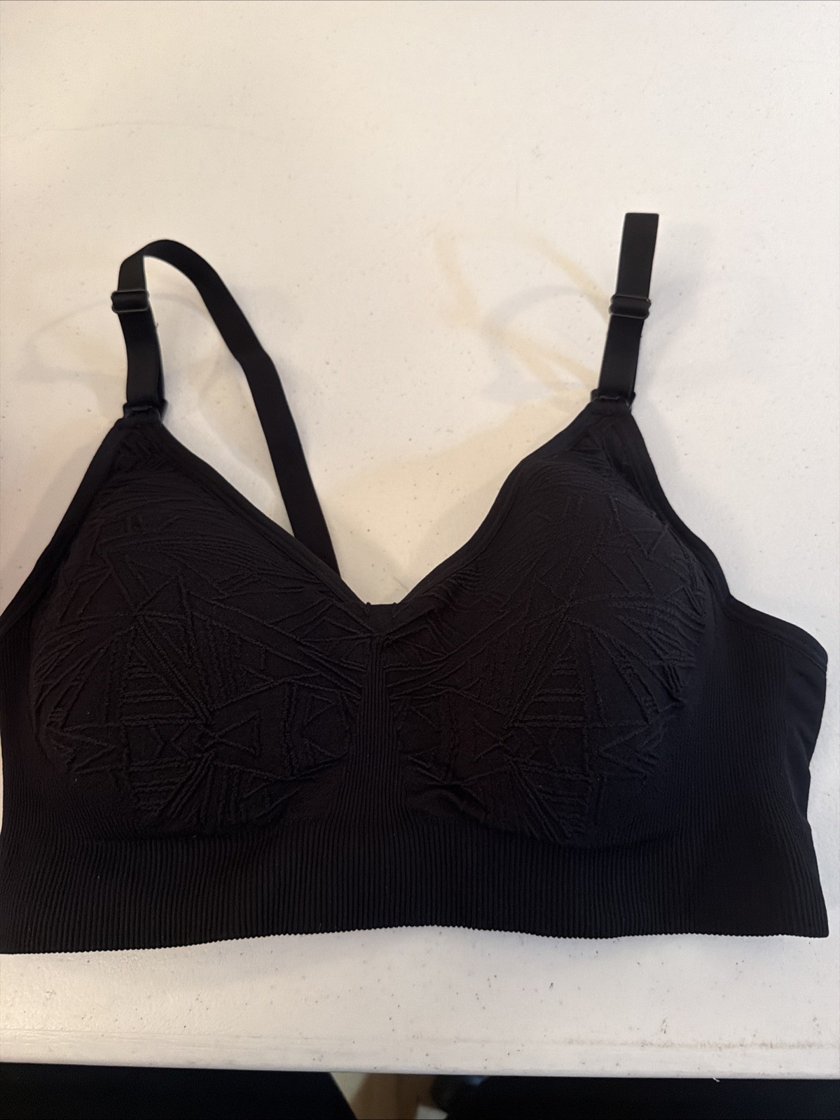 Hofish Medium Nursing Bra Solid Black Soft Comfortable Stretch New In Box W/ext Hofish Medium Nursing Bra Solid Black Soft Comfortable Stretch New In Box W/ext