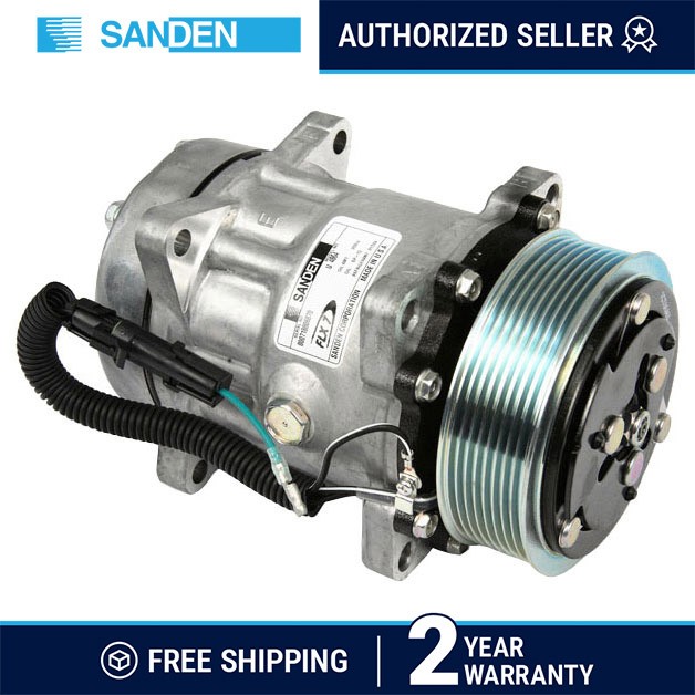 Genuine OEM Sanden A/C Compressor 4864 SD7H15 w/ 8 Poly Clutch 12V