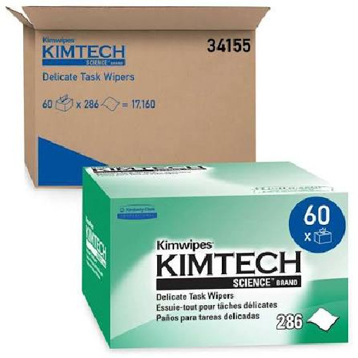 Kimberly Clark Kimwipes 34155 Delicate Task Wipers 1-Ply, 4.4 x 8.4 Case of 60 Kimberly Clark Kimwipes 34155 Delicate Task Wipers 1-Ply, 4.4 x 8.4 Case of 60
