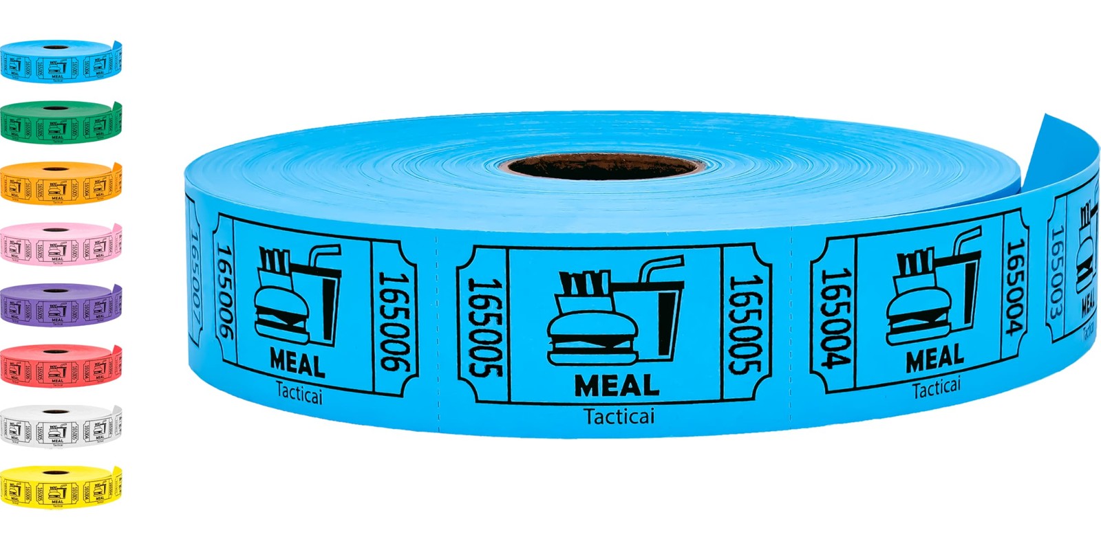 Tacticai 1000 Food & Meal Raffle Tickets, Single Roll, Blue Tacticai 1000 Food & Meal Raffle Tickets, Single Roll, Blue