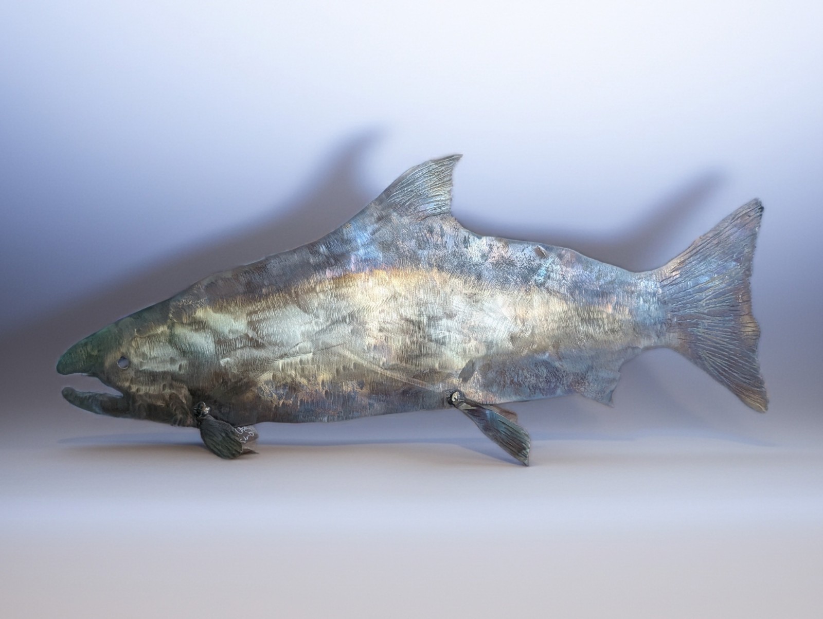 Original Pat Clark Metal Salmon Sculpture – 21 Original Pat Clark Metal Salmon Sculpture – 21
