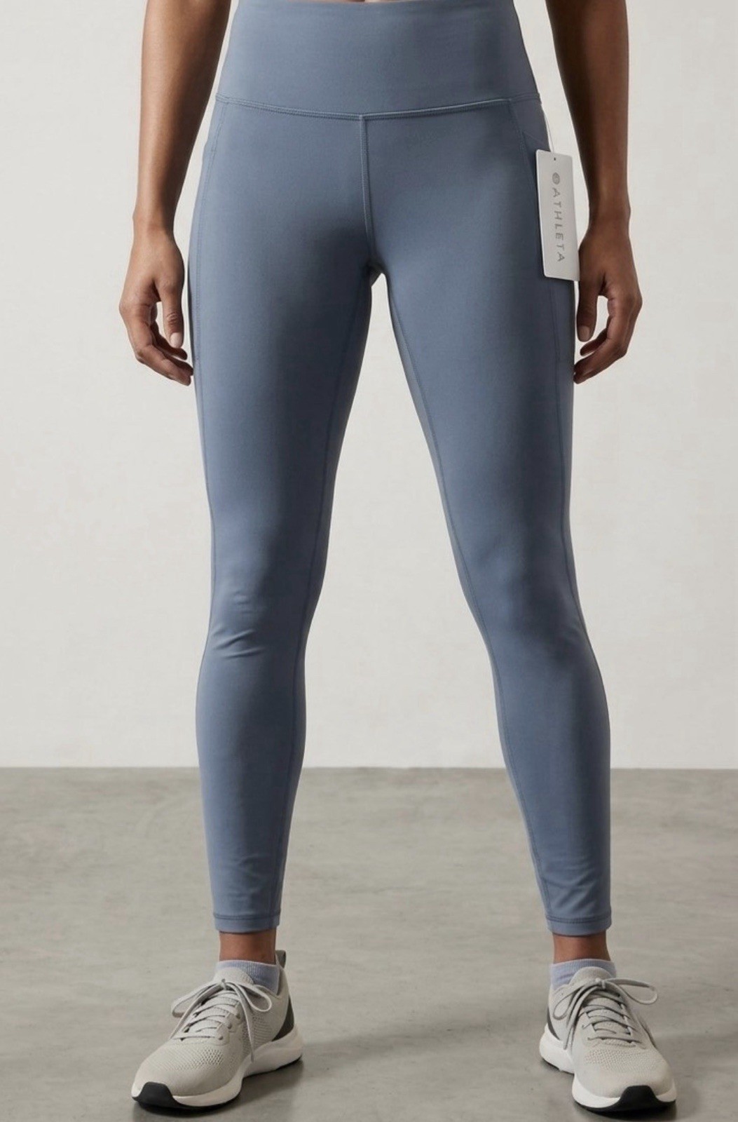 Athleta Transcend Stash Tight US Size S Petite Leggings Slate Blue/Blue-Gray NWT