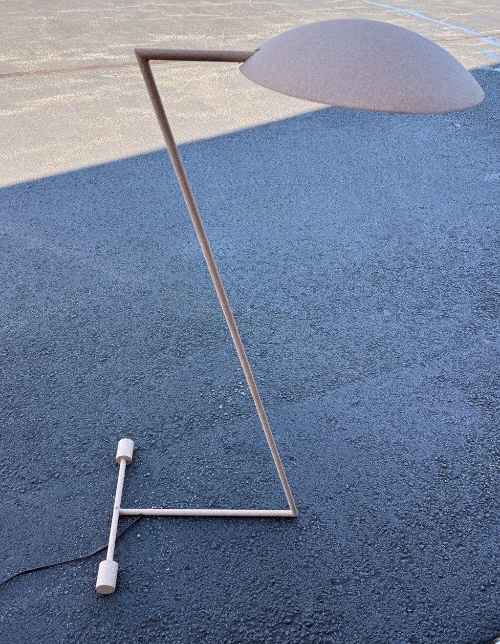 Vintage 1980s Postmodern / Memphis-Era Pink Textured Cantilever Floor Lamp